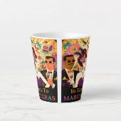 Mid Century Futuristic Mardi Gras Cocktail Party Milchtasse (Vorderseite)