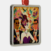 Mid Century Futuristic Mardi Gras Cocktail Party Ornament Aus Metall (Rechts)