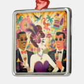 Mid Century Futuristic Mardi Gras Cocktail Party Ornament Aus Metall (Links)