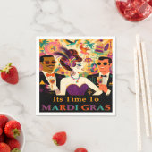 Mid Century Futuristic Mardi Gras Cocktail Party Serviette (Beispiel)