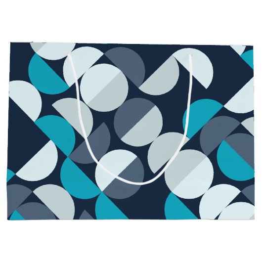 Mid Century Geo Große Geschenktüte (Rückseite)