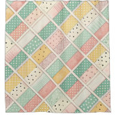 Mid-Century Geometric Design with Dots & Lines 4 Duschvorhang (Vorderseite)