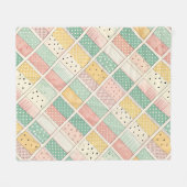 Mid-Century Geometric Design with Dots & Lines 4 Fleecedecke (Vorderseite (Horizontal))