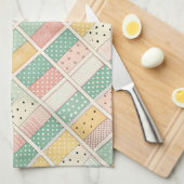 Mid-Century Geometric Design with Dots & Lines 4 Geschirrtuch (Viertel Falte)