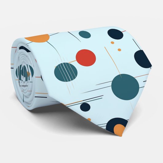 Mid Century Geometric Pattern Neck Tie Krawatte (Gerollt)