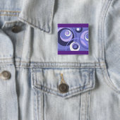 Mid-Century Geometric Purple Circles Abstract Button (Beispiel)