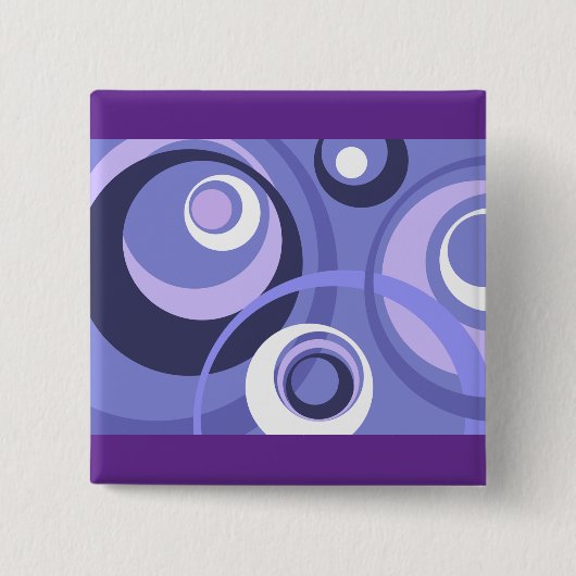 Mid-Century Geometric Purple Circles Abstract Button (Vorderseite)