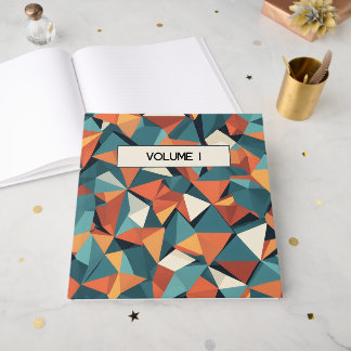 Mid-Century Geometric Teal & Orange | Custom Book Gästebuch