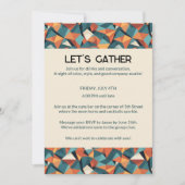 Mid-Century Geometric Teal & Orange | Custom Einladung (Vorderseite)