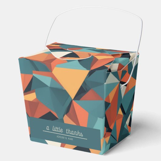 Mid-Century Geometric Teal & Orange | Custom Geschenkschachtel (Vorderseite)