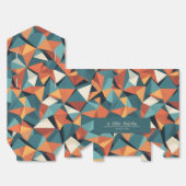 Mid-Century Geometric Teal & Orange | Custom Geschenkschachtel (Ungefaltet)