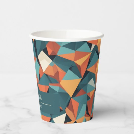 Mid-Century Geometric Teal & Orange | Custom Pappbecher (Links)
