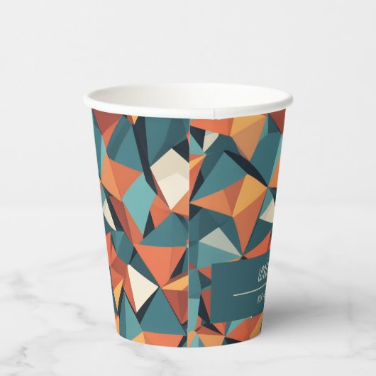 Mid-Century Geometric Teal & Orange | Custom Pappbecher (Rechts)