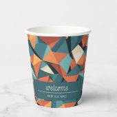 Mid-Century Geometric Teal & Orange | Custom Pappbecher (Vorderseite)