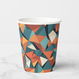 Mid-Century Geometric Teal & Orange | Pappbecher