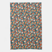 Mid-Century Geometric Teal & Orange Pattern Geschirrtuch (Vertikal)