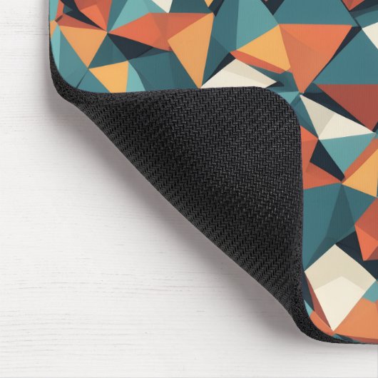 Mid-Century Geometric Teal & Orange Pattern Mousepad (Ecke)