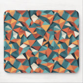Mid-Century Geometric Teal & Orange Pattern Mousepad (Vorne)