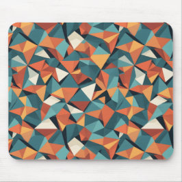 Mid-Century Geometric Teal & Orange Pattern Mousepad