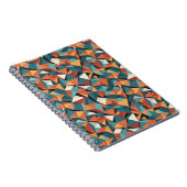 Mid-Century Geometric Teal & Orange Pattern Notizblock (Rechte Seite)