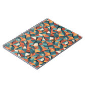 Mid-Century Geometric Teal & Orange Pattern Notizblock (Linke Seite)