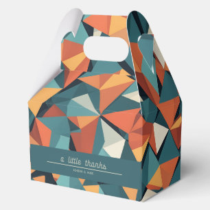 Mid-Century Geometric Türkis & Orange Maßgeschne Geschenkschachtel
