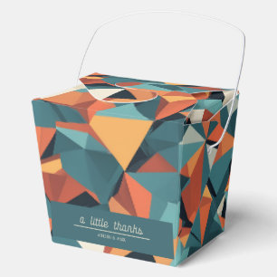 Mid-Century Geometric Türkis & Orange Maßgeschne Geschenkschachtel