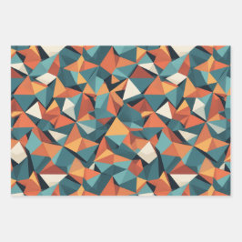 Mid-Century-Geometrisch | Geschenkpapier-Set Geschenkpapier Set