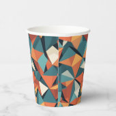 Mid-Century Geometrisches Teal & Orange | Pappbecher (Rechts)