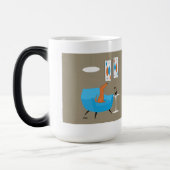 Mid Century Gravel Art mit Hund Verwandlungstasse (Links)