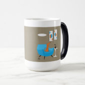 Mid Century Gravel Art mit Hund Verwandlungstasse (VorderseiteRechts)