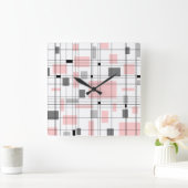 Mid Century Grid Quadratische Wanduhr (Zuhause)
