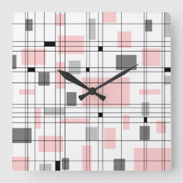 Mid Century Grid Quadratische Wanduhr