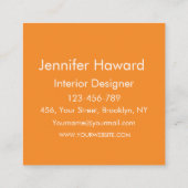 Mid Century Half Circles Orange and Yellow Quadratische Visitenkarte (Rückseite)