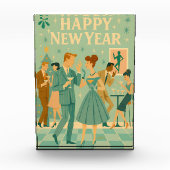 Mid Century Happy New Year The Martini Dance Fotoblock (Vorderseite)