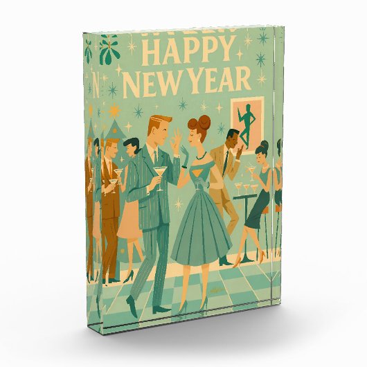Mid Century Happy New Year The Martini Dance Fotoblock (Links)