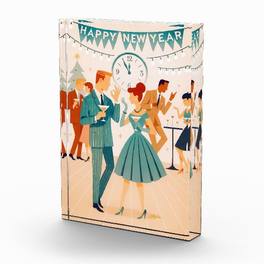 Mid Century Happy New Year The Martini Dance Fotoblock (Rechts)