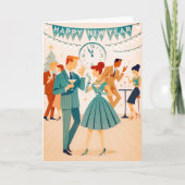 Mid Century Happy New Year The Martini Dance Karte (Vorderseite)
