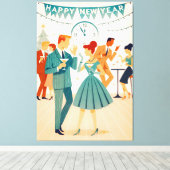 Mid Century Happy New Year The Martini Dance Leinwanddruck (Insitu (Holzboden))