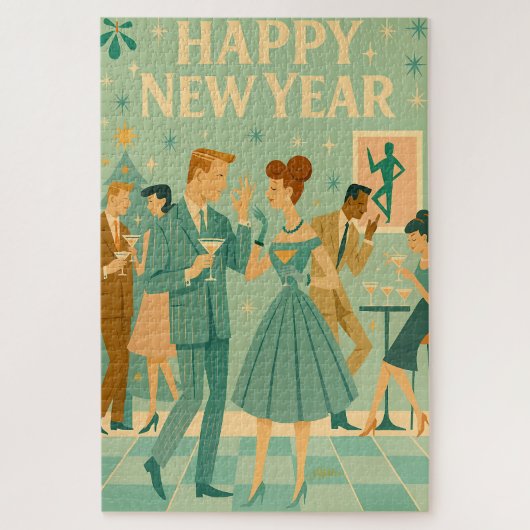 Mid Century Happy New Year The Martini Dance Puzzle (Vertikal)