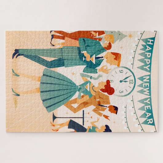 Mid Century Happy New Year The Martini Dance Puzzle (Horizontal)