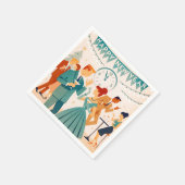 Mid Century Happy New Year The Martini Dance Serviette (Ecke)