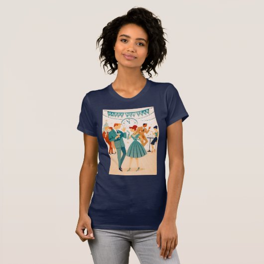 Mid Century Happy New Year The Martini Dance T-Shirt (Vorne ganz)