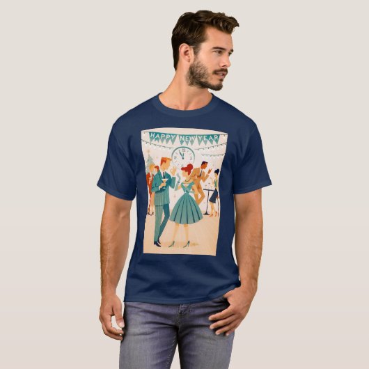 Mid Century Happy New Year The Martini Dance T-Shirt (Vorne ganz)