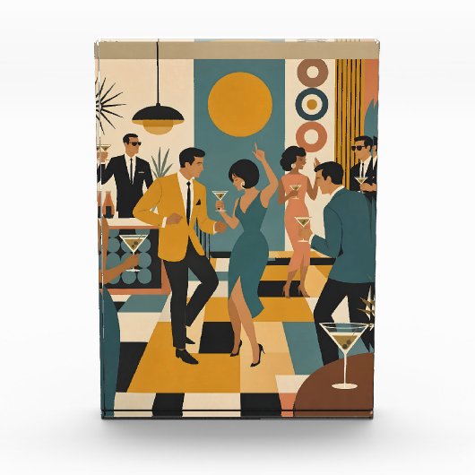 Mid Century Hip Martini Tanzparty Fotoblock (Vorderseite)
