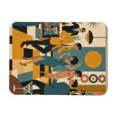 Mid Century Hip Martini Tanzparty Magnet (Horizontal)