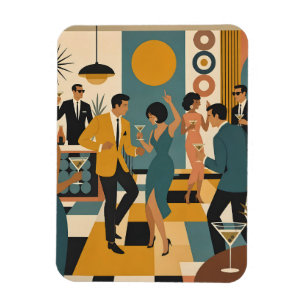 Mid Century Hip Martini Tanzparty Magnet