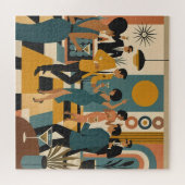 Mid Century Hip Martini Tanzparty Puzzle (Horizontal)