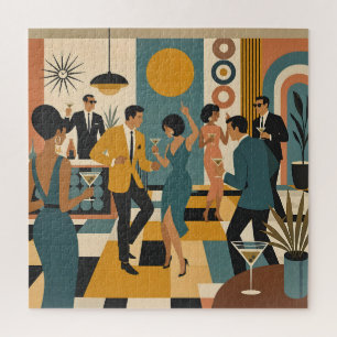 Mid Century Hip Martini Tanzparty Puzzle