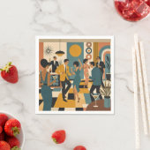 Mid Century Hip Martini Tanzparty Serviette (Beispiel)